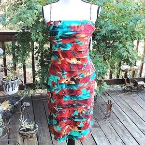 NWT NW Collections Layered Satin Dress